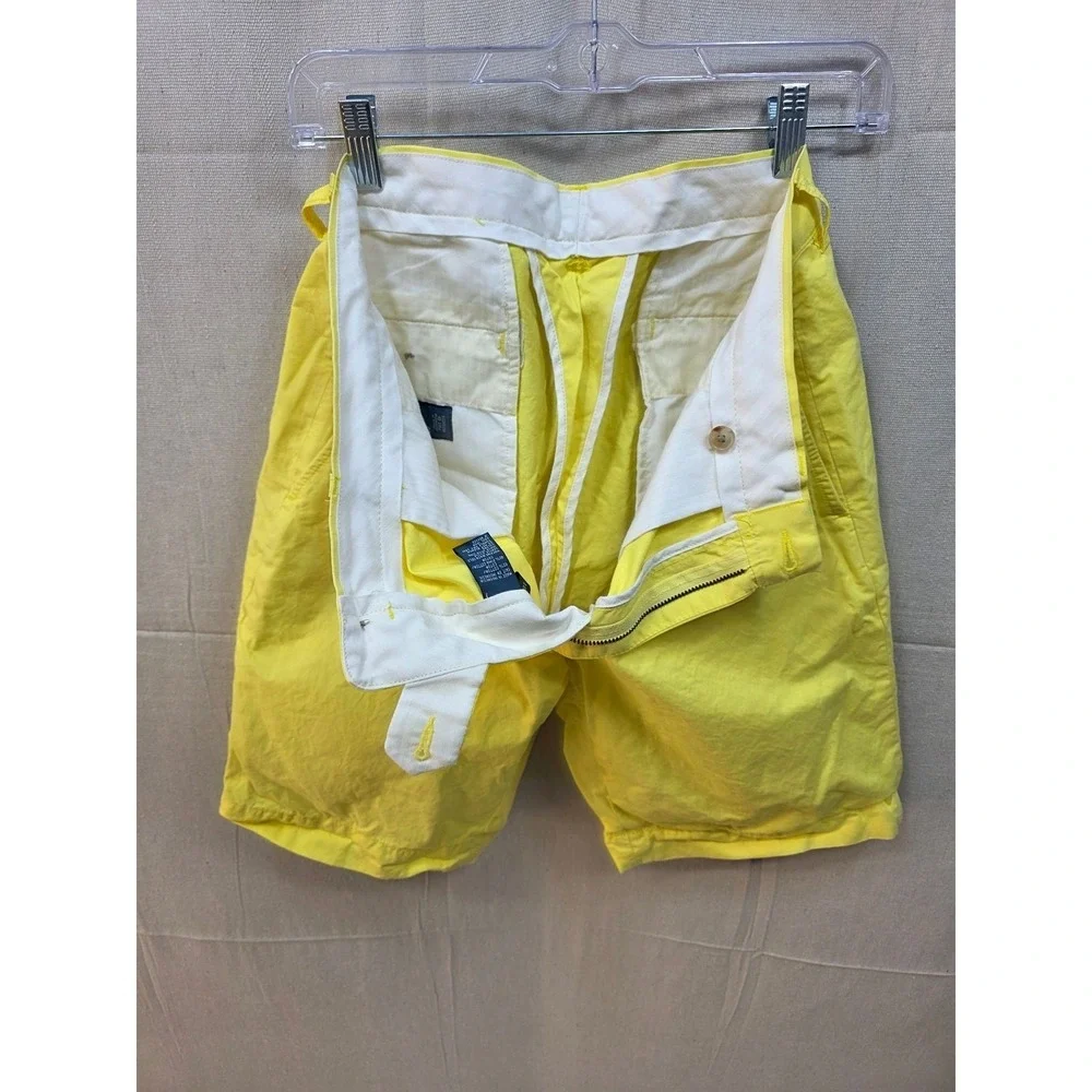 Polo Ralph Lauren Mens‎ Yellow Pima Cotton Blend Flat Front Chino Shorts Size 36